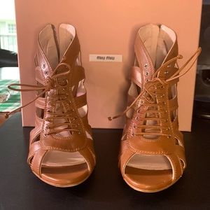 Miu Miu leather wedge